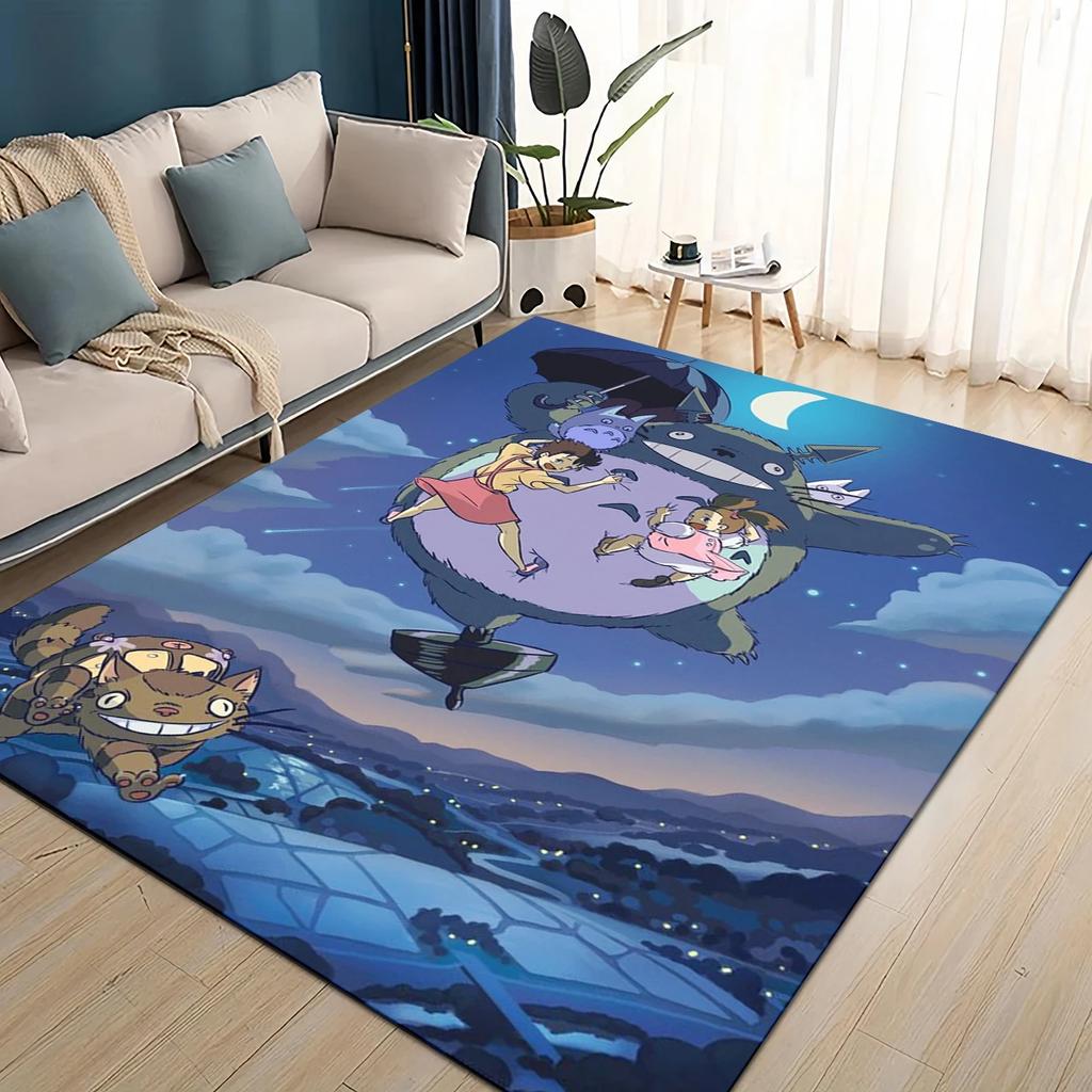 3D ковер с рисунком мультфильма Т-Тоторо, ковер для гостиной, детской спальни, декора у дивана, прихожей, нескользящий коврик для игр детей