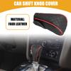 Partuto 1pc Universal Car Shift Knob Cover - Car Knob Gear Sticky Protector Decoration - For Leather Black Red