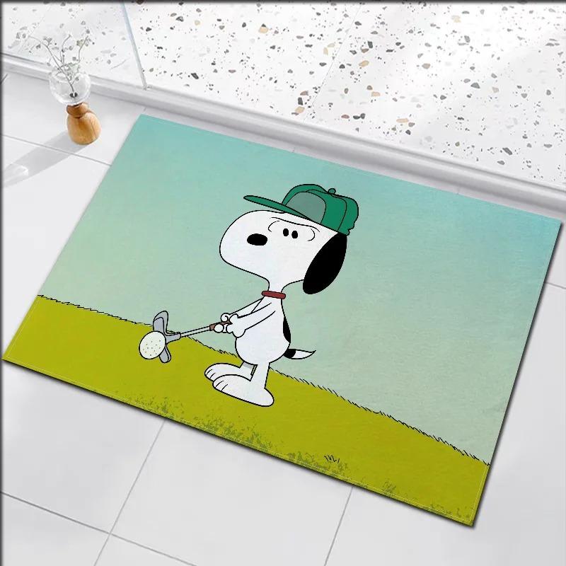 Дисней Снупи Дверной коврик Милый мультяшный Детская комната Домашний декор Нескользящий Моющийся ковер Спальня Ванная комната Кухня Входной коврик