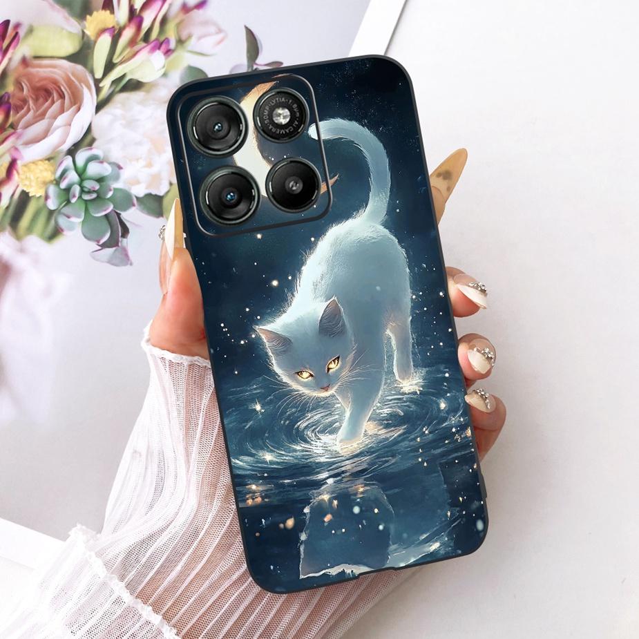 Для Motorola Moto G15 G17 Чехол-аккумулятор Милый Кот Модный Расписной Чехол Мягкий ТПУ Чехол для Телефона Для Moto G17 Power MotoG15 MotoG17 Чехол