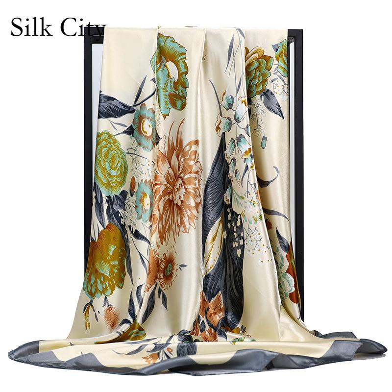 High-quality Luxurious Silk Scarves Headband Scarfs Neck Scarf For Women Chain Silk Scarf Women's Decorative Shawl