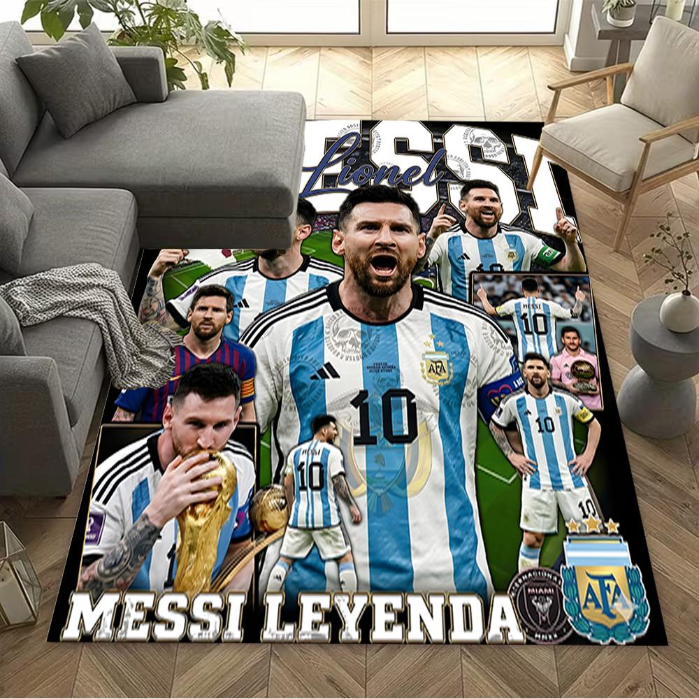 Lionel Messi Celebration Carpet Design for Outdoor Playrooms Hallway Entryway Anti-slip Rug Decorate Offices Perfect Birthday/Christmas Gift Idea