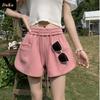 Casual Sports Shorts Women's Elastic Waist All Pull Rope Loose and Thin A Line Wide Leg Hot Pants