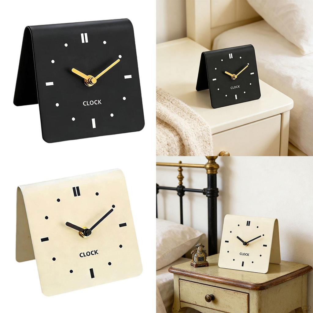 Acrylic Analog Table Clock, Silent, Decorative for Living Room Shelf.