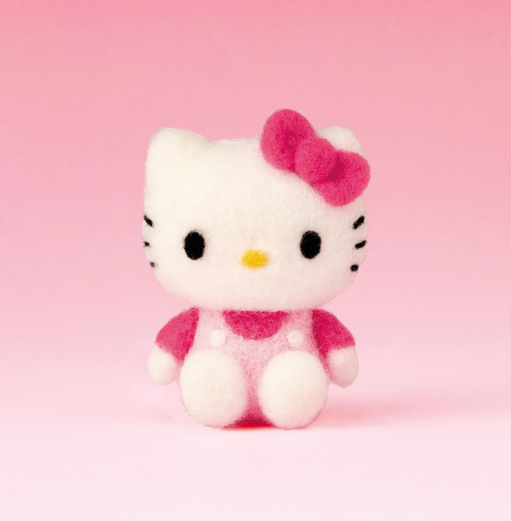 Hamanaka Wool Felting Needle Felted Sanrio Hello Kit, Characters, Kitty, H468-000-110