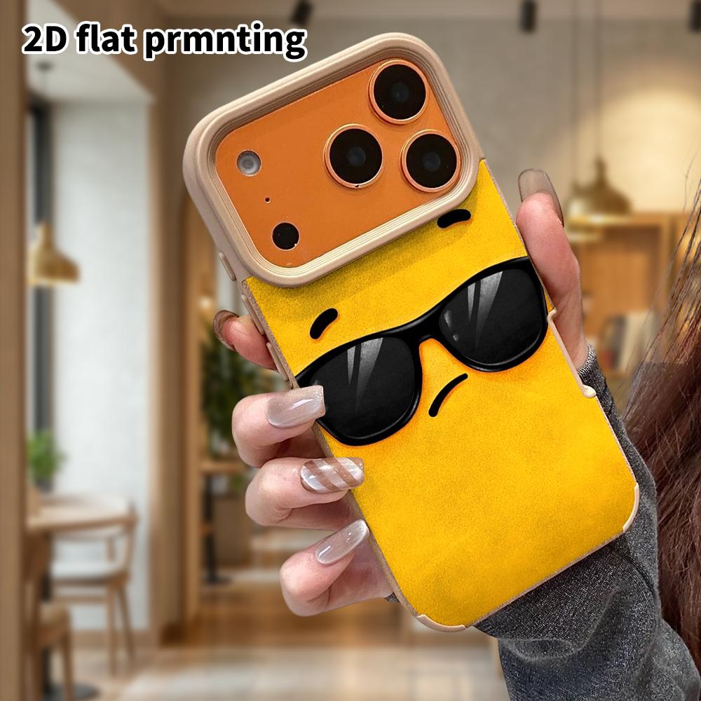 Phone Case: Lambskin 2D Flat Samsung Galaxy A34 A35 M05 M06 S20 S22 S21 FE Plus 5G Protective Case, Cool Sunglasses Emoji, Christmas and Halloween Gif