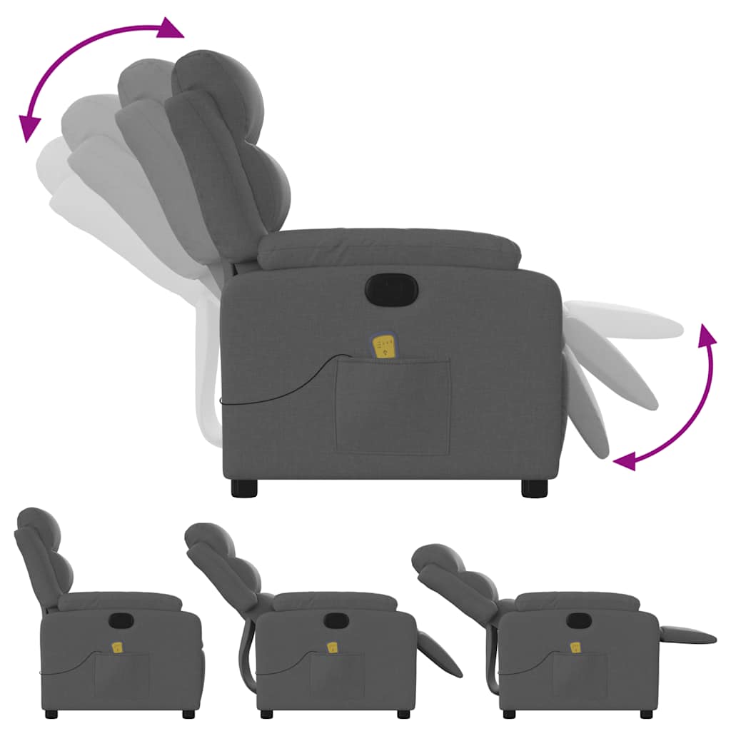 Massage Chair Dark Gray Fabric
