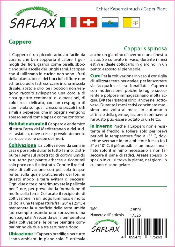 SAFLAX Garden in the Bag - Каперсы - 25 семян - С субстратом в подходящем пакете - Capparis spinosa