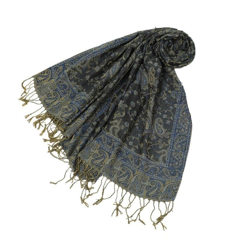 Tassels Sunscreen Shawl Ethnic Style Cashmere Scarf Retro Paisley Shawl Women