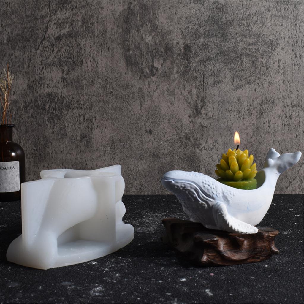 Flexible Candle Cup Molds Crafting Moulds Whale Shape Easy Demolding Moulds Candle Holder Molds Candle Stand Molds
