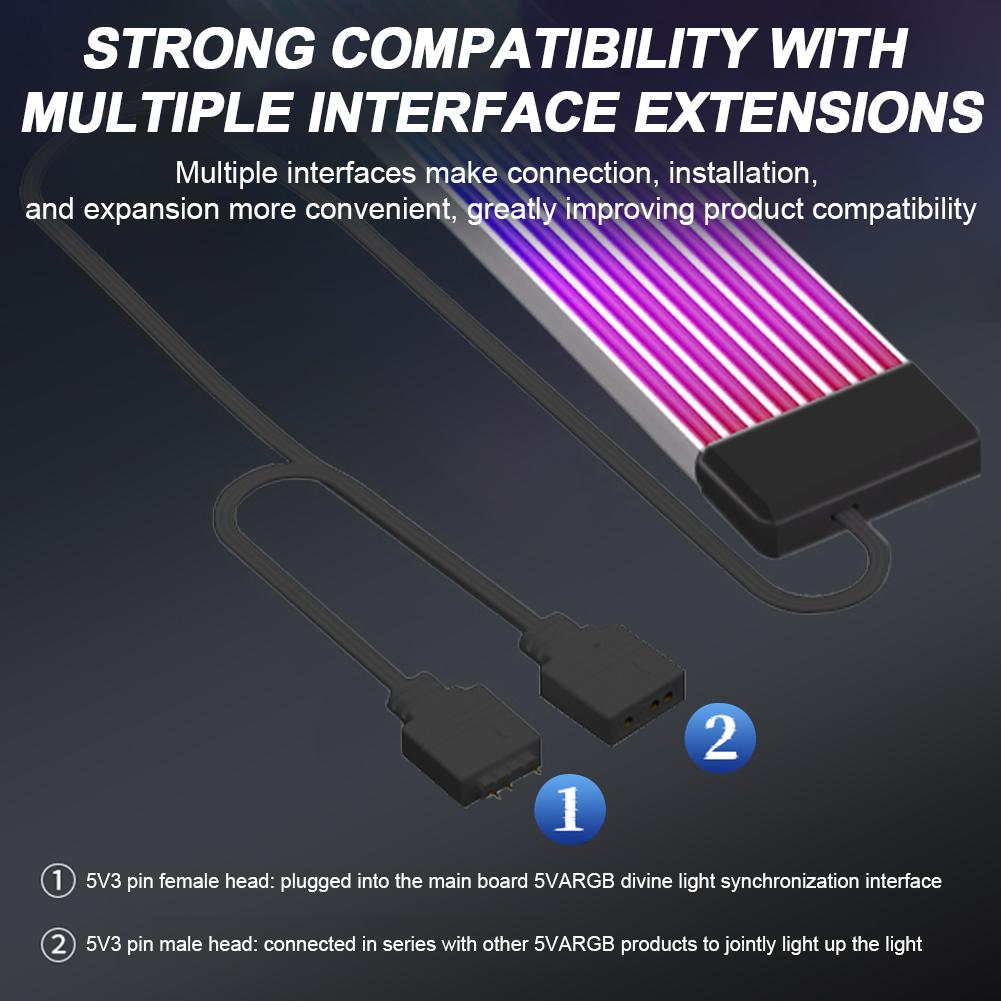 Кабели ARGB 5V 3Pin для синхронизации с ПК 8Pin 24Pin Удлинители RGB-кабелей для БП Гибкая светодиодная лента DIY-набор для блока питания компьютера