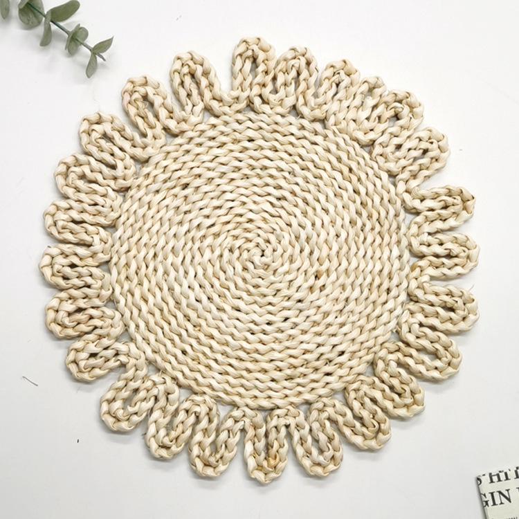 Салфетка под приборы из кукурузного волокна, плетеная вручную: Креативная, термостойкая подставка для дома и столовой