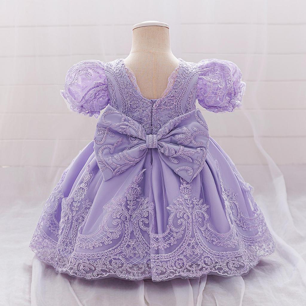 2026 New Girls' Lace Embroidered Princess Ball Gown Wedding Dress for Performances