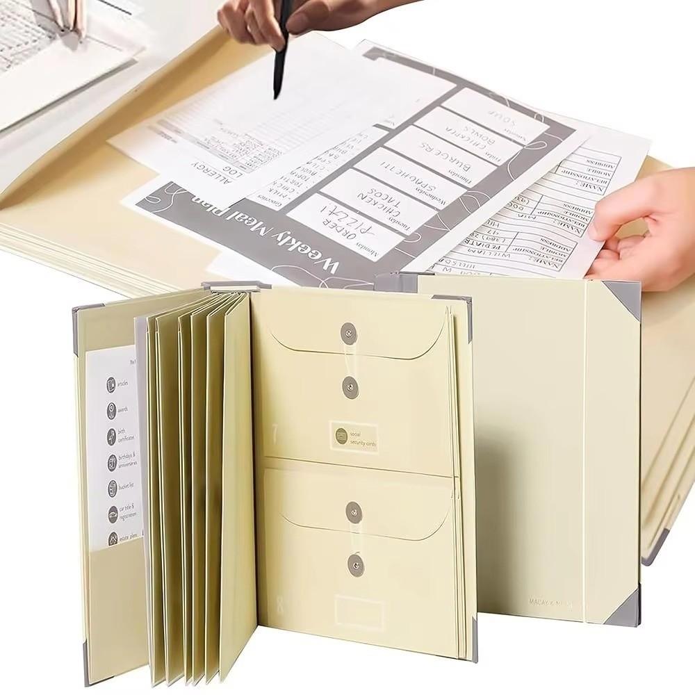 Portable In Case I Go Missing Binder Multiple Pockets File Storage Tools Manila Pocket Folder Large Capacity