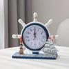 Bedroom Decoration, Table Clock, Living Room Wooden Clock Ornaments, Mediterranean Navigation Helmsman's Seat Clock
