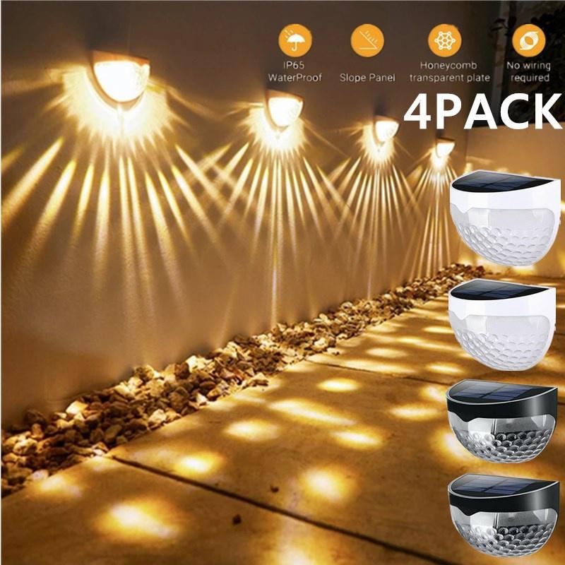 Простые в установке солнечные фонари для столбов для забора. Наружные декоративные палубные светильники. Солнечная батарея IP65. Водонепроницаемое настенное крепление. Освещение для столбов для забора для патио.