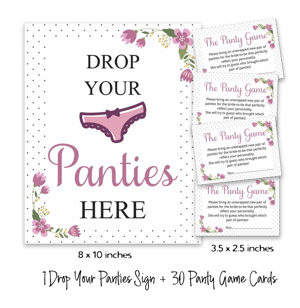 Inkdotpot Белый Сбросьте Ваши Трусики Девичник Вечеринка Трусики Игра Цветочные Свадебный Душ Игра 1 Знак 30 Размер