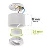 Surface-Mounted Halogen Spot Luminaire, Movable, Amat-S Insert, Round, Black-Gold