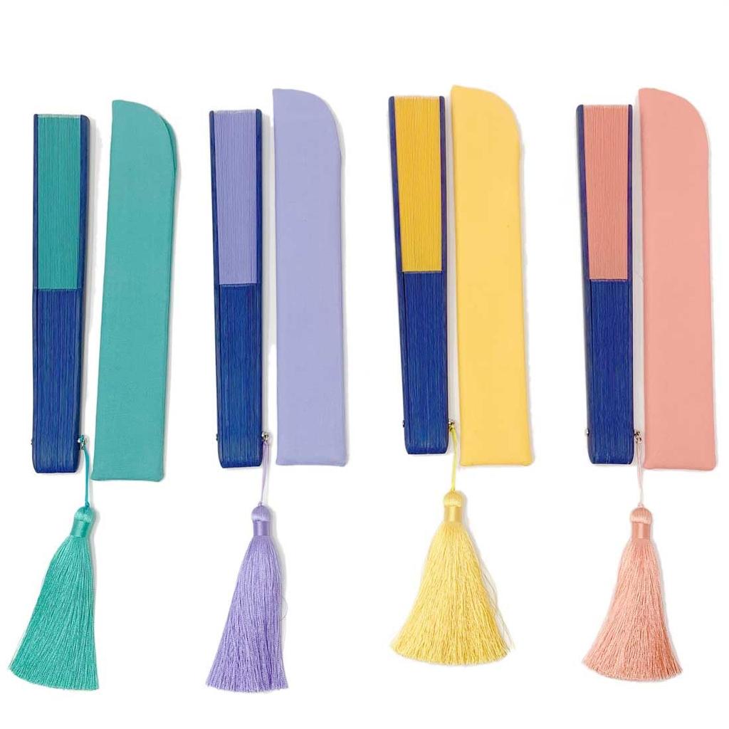 Shouroku Складной веер для поставляется с веером для фиолетовый x поп летний складной веер [Nishikawa Shoten] лето, чехол, двухцветный двухцветный, женщины, дамы,