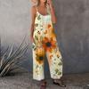 Женский комбинезон с цветочным принтом, повседневный свободный комбинезон с регулируемыми подтяжками