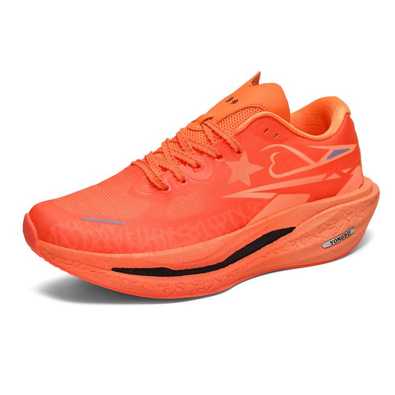 Couple running shoes thick sole shock absorption breathable lightweight sports shoes fashion carbon plate support men's shoes tide
