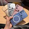 Магнитный чехол из ТПУ с металлическим покрытием для realme C17, 7i, противоударный, матовый, мягкая крышка