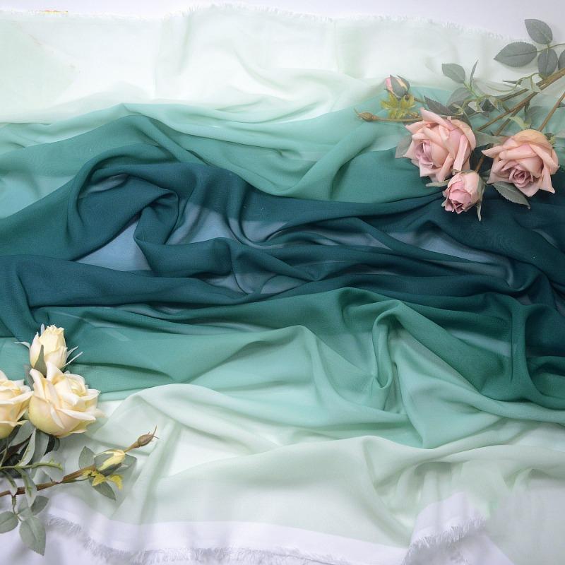 1x1,45 м многоцветная градиентная парча шелковая шифоновая ткань тюль ручная работа своими руками древнее ханьфу сценическое танцевальное платье свадебный декор ткань