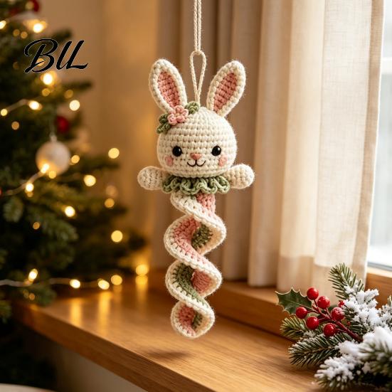 DIY Animal Ornament Craft Crochet Garden Spiral Hanging Kit, Beginner Friendly Swing Crafting Leisure Time Activity Butterfly Ladybug Hummingbird