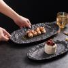 Creative Black Oval Fish Plate Ceramic Household Salad Plate Western Food Plate Steamed Fish Dishes In New Restaurants Andels