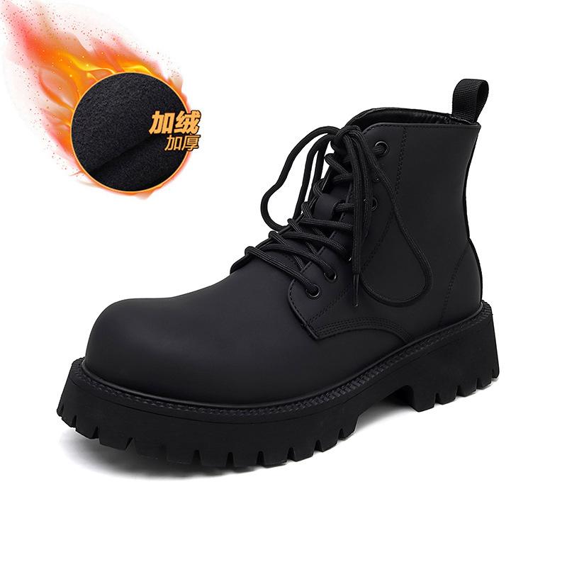 Дерби ботинки Мартин мужские высокие кожаные ботинки локомотив ботинки дышащие увеличивающие рост кожаные ботинки с загнутым носком рабочие ботинки мужские 8267-K