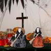 Haunting Halloween Decorative Witch Broom Personalized Fabric and Wood Witch Broom Sculpture for Halloween Celebration