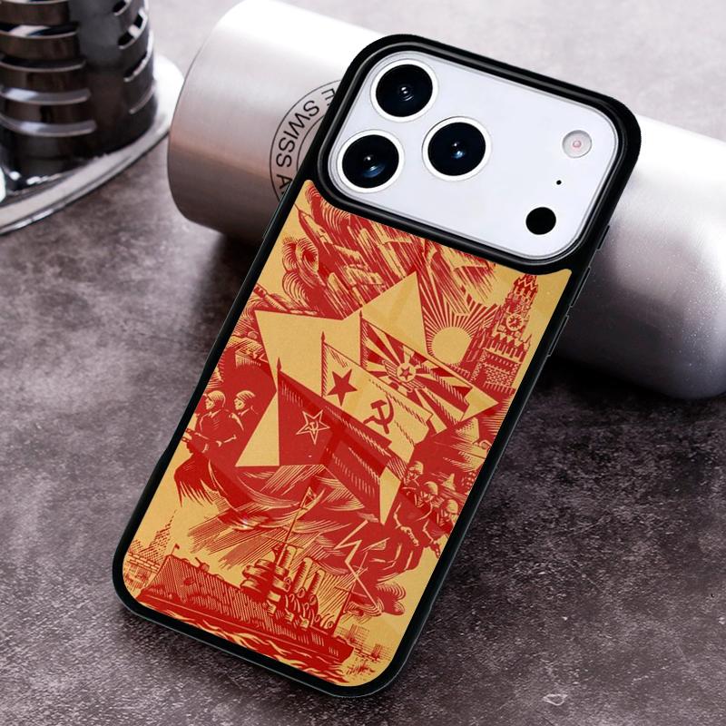 Vintage USSR CCCP soft Phone Case For iPhone 17,16e,15,14,13,12,11,Mini,Pro,MAX soft Silicone Cover