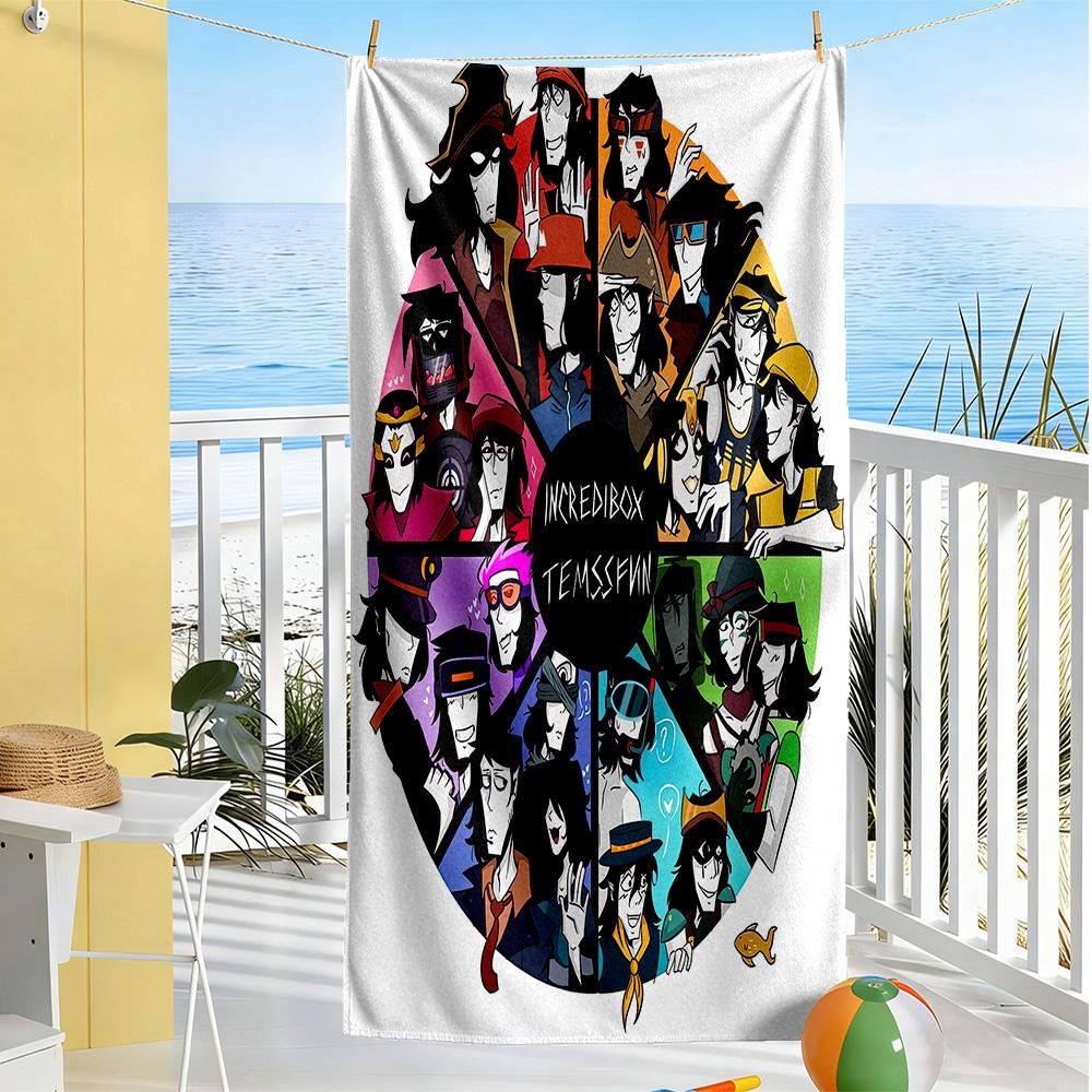 Incredibox Beach Towel Super Soft Microfiber Quickdry Fabric Comfortable Lightweight Portable for Swimming,Beach,Camping, Travel, Beach Accessories,Gy
