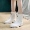 New Short Rain Shoes Women's Rubber Shoes Wear Non-slip Water Boots Thick-soled Water Shoes Velvet Short Rain Boots