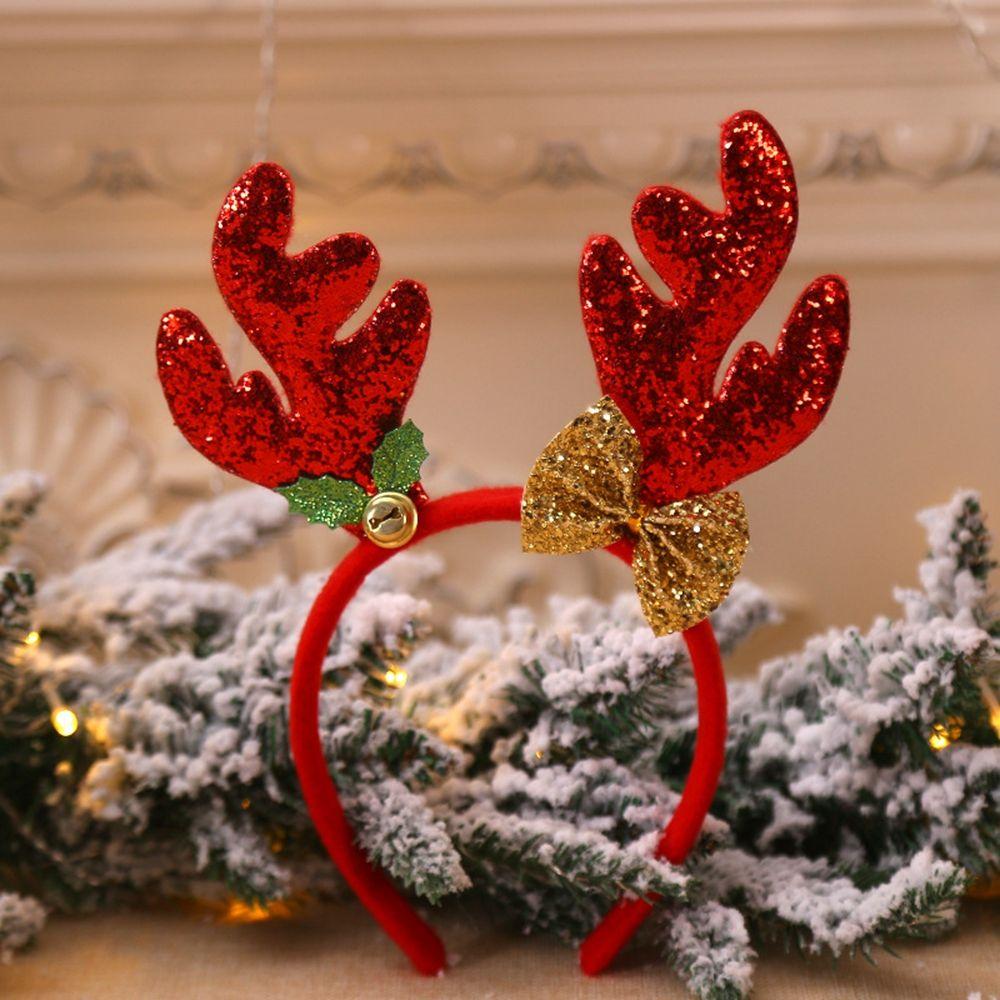 Party Dress Up Christmas Decoration Female Plush Hair Hoop Christmas Hair Band Antlers Headband
