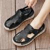 Fashion Men Leather Sandals Comfortable Outdoor Handmade Hollow Out Casual Loafers Summer Beach Walking Male Sneakers Men Beach Sandals