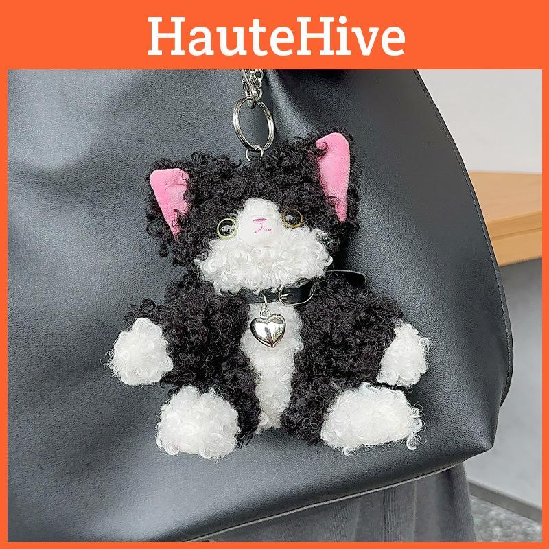 Devon Fun Plush Rex Cat Keychain Whimsical Bag Charm Accessory For Lovers Cat