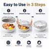Reusable Aluminum Foil Food Covers 30 Pack - Stretchable Edges for Bowls, Plates and Food Containers, Heat Retention Temperature Range -60° to 140°