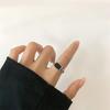 Ретро квадратное панк-черное кольцо с капающим маслом, черные винтажные полые кольца с цепочкой, мужские и женские ювелирные изделия
