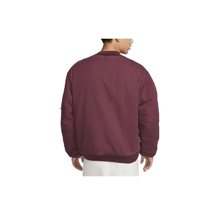 Nike Сплошной цвет с логотипом, свободная куртка с длинным рукавом, мужская верхняя одежда, красный DX0681-681