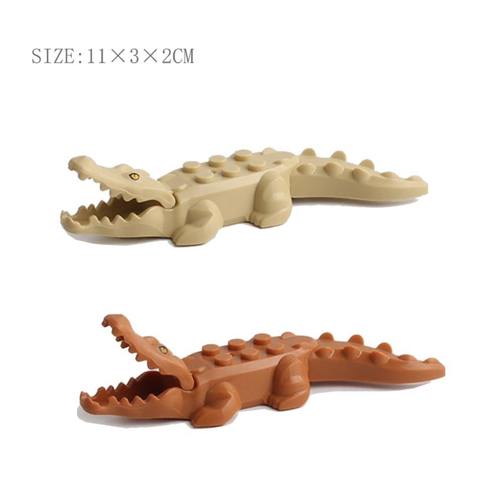 2 шт. Модель животного Строительные блоки Кирпичные игрушки Крокодил Модель животного MOC Развивающие блоки Игрушки для детей Детские игрушки