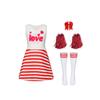 Independence Day Cheer Print Cheerleading Dress Set Performance Sport Kids Costume