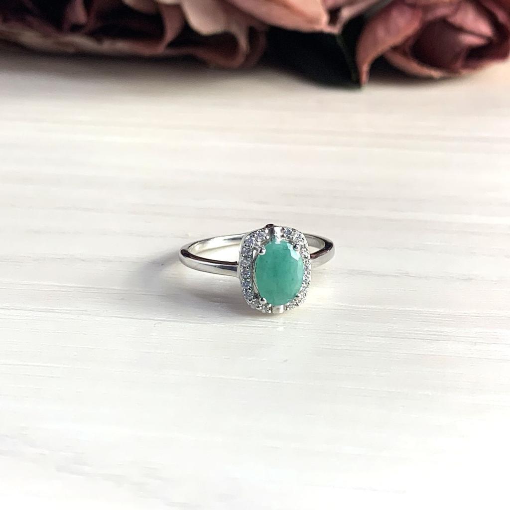 Серебряное кольцо с натуральным изумрудом 1.483ct (1982488) 2.47 гр. 925 пробы