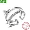 Newest 925 Sterling Silver Wedding Rings For Women Butterfly Zirconia Luxury Opening Ring Valentine 'S Day Wedding Party Present