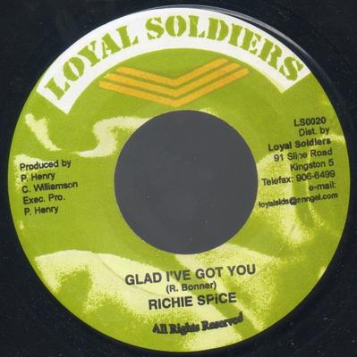 Пластинка 7 дюймов RICHIE SPICE - Glad I've Got You LS0020 Loyal Soldiers 2004 Ямайка Регги, Ска и Даб Б/у
