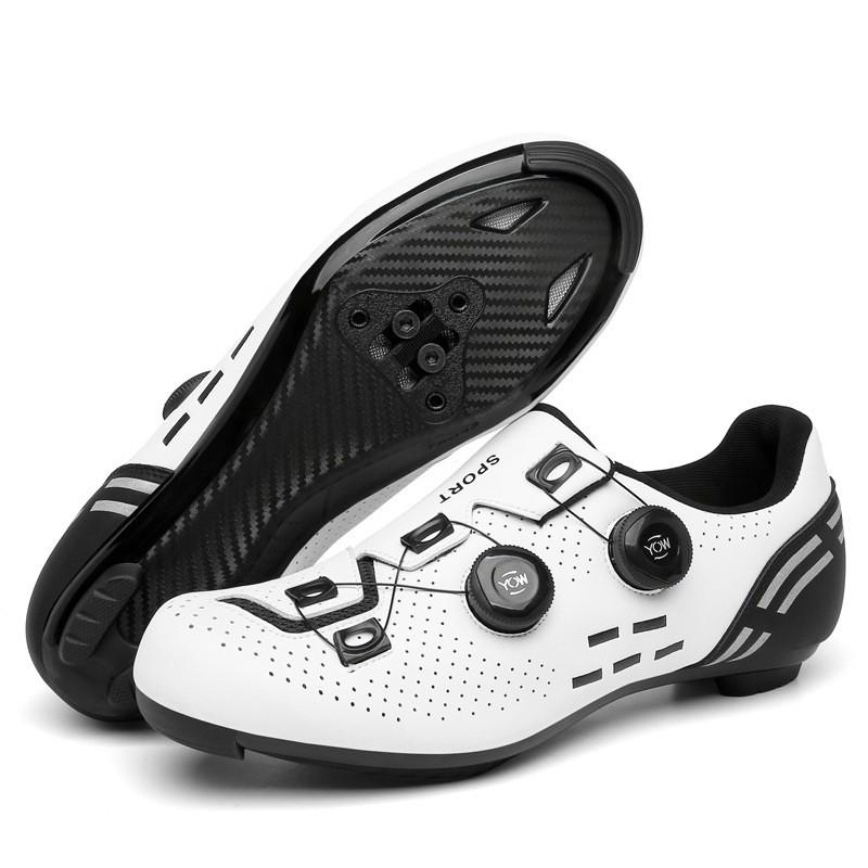 Unisex Cycling Shoes Road Mountain Bikes Hard Sole Clipless Compatible Lightweight Riding Footwear
