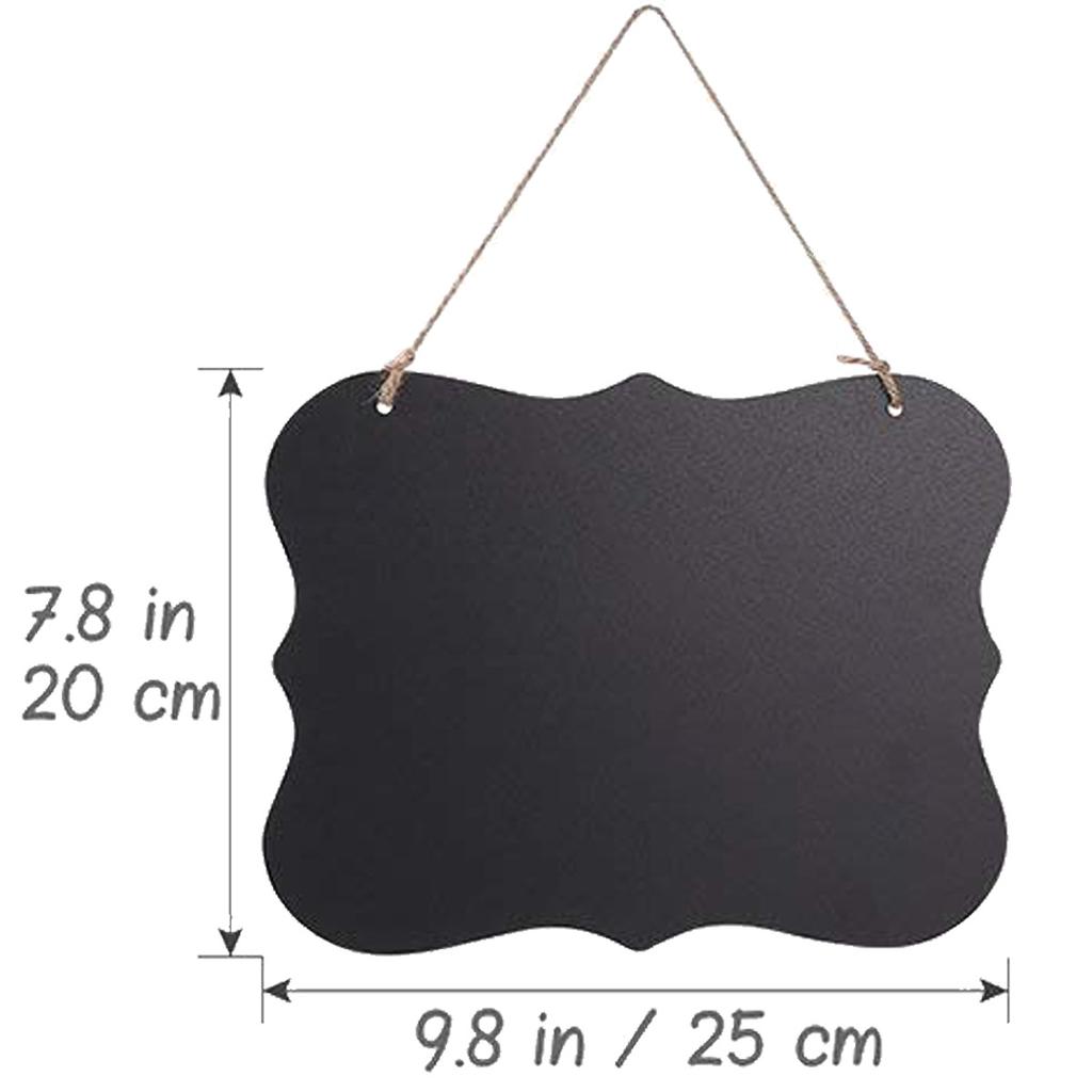 Creative Double-sided Small Chalkboard Pendant Message Board Home Decoration Wooden Crafts Hanging Rope Display Sign