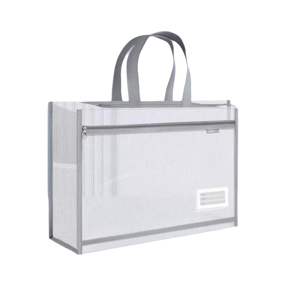 Large Capacity Mesh Art Bag Transparent File Storage Bag Reusable Test Paper Bag Student