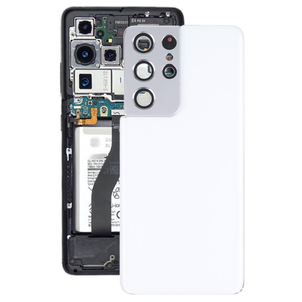 Задняя крышка аккумулятора для Samsung Galaxy S21 Ultra 5G с крышкой объектива камеры, сменные детали для ремонта телефона