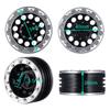 TRZX Metal 1.9" Beadlock Wheels, RC Wheel Rims and Hubs for 1/10 RC Crawlers, TRX4, TRX6, Axial, SCX10, 90046 Upgrade (4 Pieces, Black + Silver)